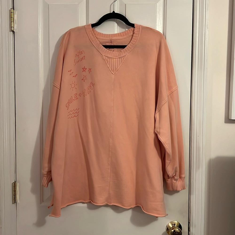 Aerie Beach Sweatshirt in Peach